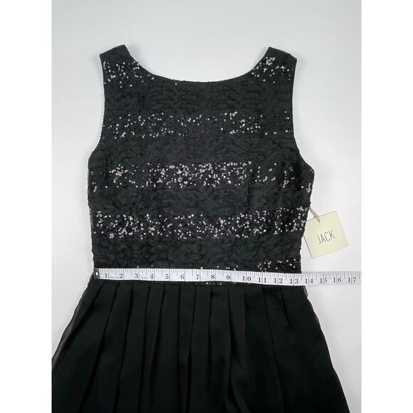 JACK Black Sequin Sleeveless Fit & Flare Mini Dress Size Small NWT - Picture 8 of 9